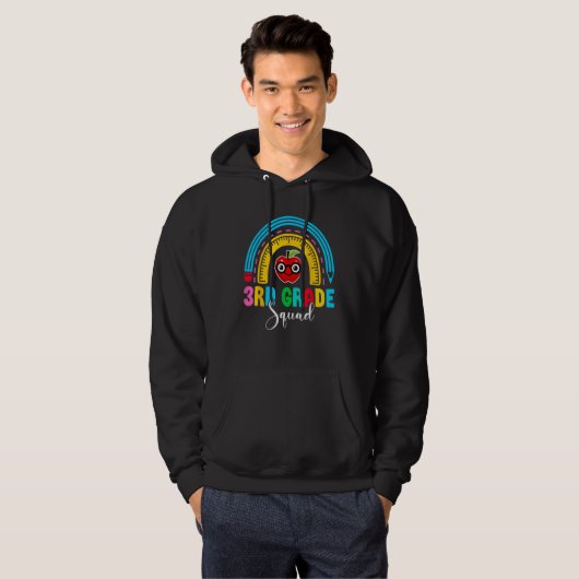3rd Grade Squad Back To School Rainbow Teachers Th Hoodie (Voorkant volledig)