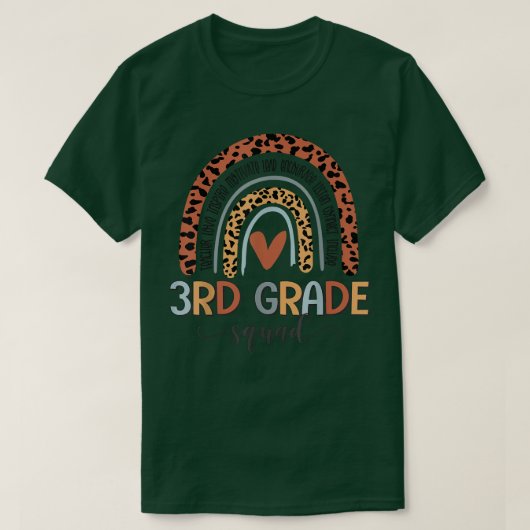 3rd Grade Squad Boho Rainbow Back To School T-Shir T-shirt (Design voorkant)