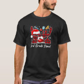 3rd Grade Squad Plaid Reindeer Santa Hat Teacher C T-shirt (Voorkant)