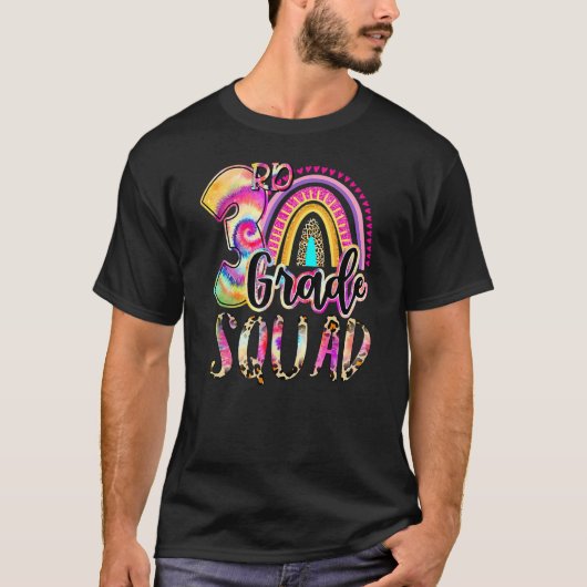 3rd Grade Squad Tie Dye Back To School Teacher Stu T-shirt (Voorkant)