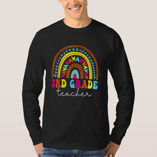 3rd Grade Teacher Back To School Rainbow Teachers T-shirt (Voorkant)
