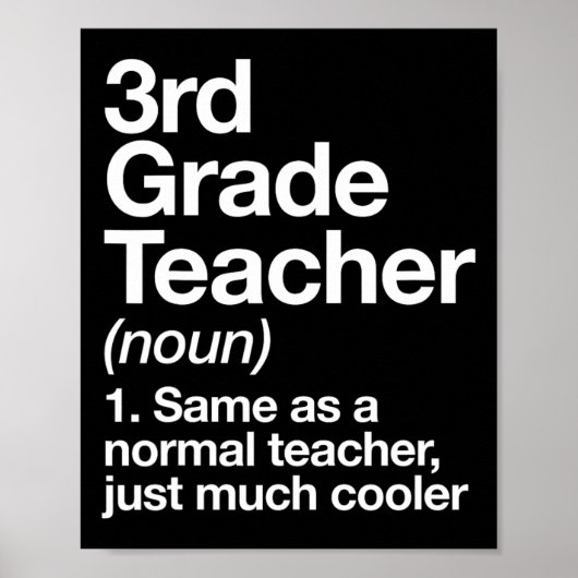 3rd Grade Teacher Definition Funny Ck To School Fi Poster (Voorkant)