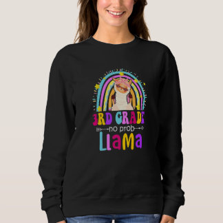 3rd Grade Teacher Rainbow No Prob Llama 100 Days o Trui