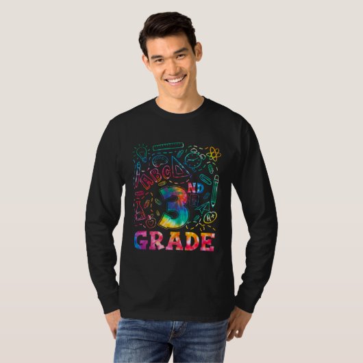 3rd Grade Tide Dye Third Grade Back To School Boys T-shirt (Voorkant volledig)