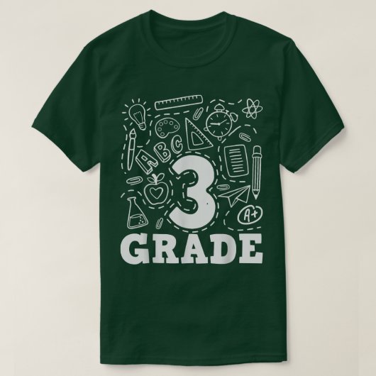 3rd Grade Typography Team 3rd Grade Back To School T-shirt (Design voorkant)