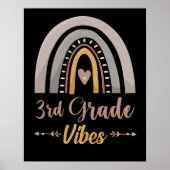 3rd Grade Vibes Rainbow Third Grade Back to School Poster (Voorkant)
