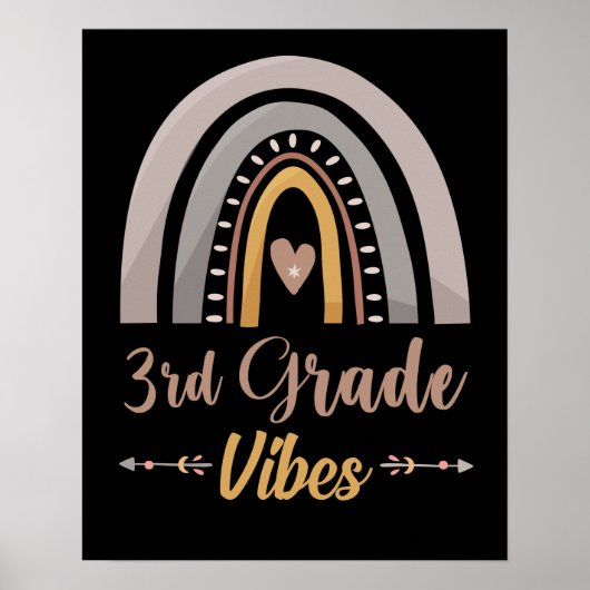 3rd Grade Vibes Rainbow Third Grade Back to School Poster (Voorkant)