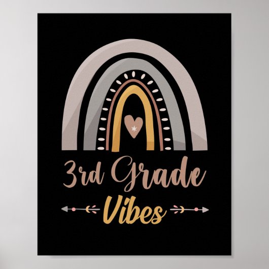 3rd Grade Vibes Rainbow Third Grade Back to School Poster (Voorkant)