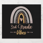3rd Grade Vibes Rainbow Third Grade Back to School Sparkling Wijnetiket (Enkel label)
