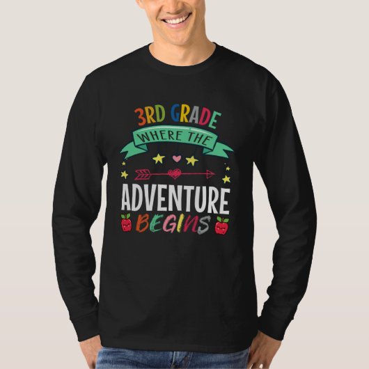 3rd Grade Where The Adventure Begins School T-shirt (Voorkant)