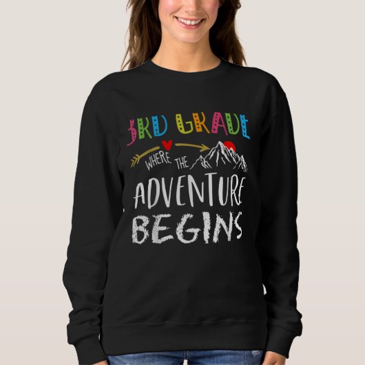 3rd Grade Where The Adventure Begins Teacher back  Trui (Voorkant)