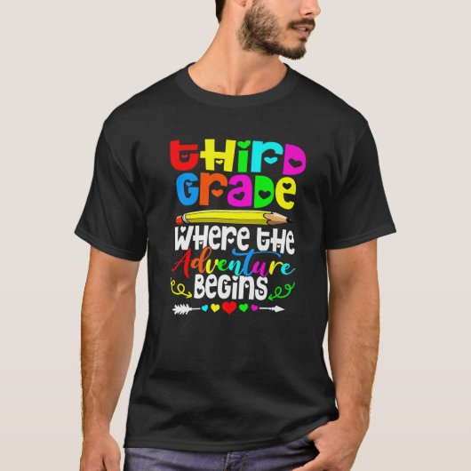 3Rd Grade Where The Adventure Begins Third Grade T T-shirt (Voorkant)