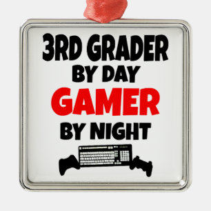 3rd Grader beroemd gemaakt door Day Gamer By Night Metalen Ornament