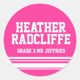 3rd Grader school onderwijs naam id sticker roze