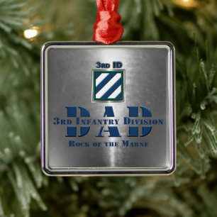 3rd ID Infanteriedivisie Kerstman DAD Metalen Ornament