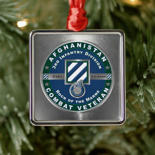 3rd ID Infantry Division Christmas Afghanistan Vet Metalen Ornament (Boom)