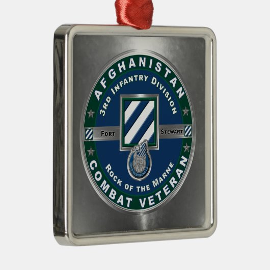3rd ID Infantry Division Christmas Afghanistan Vet Metalen Ornament (Rechts)