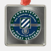 3rd ID Infantry Division Christmas Afghanistan Vet Metalen Ornament (Voorkant)