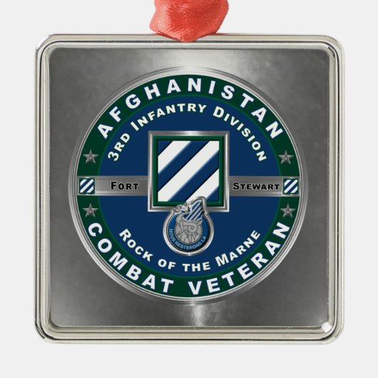 3rd ID Infantry Division Christmas Afghanistan Vet Metalen Ornament (Voorkant)