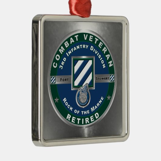 3rd ID Infantry Division Christmas Retired Metalen Ornament (Rechts)