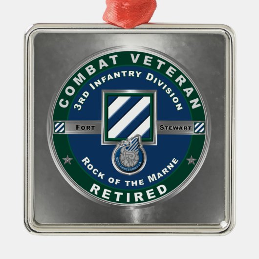 3rd ID Infantry Division Christmas Retired Metalen Ornament (Voorkant)