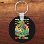 3rd I'm Ready To Crush Third Grade Dinosaur Gamer  Sleutelhanger (Voorkant)