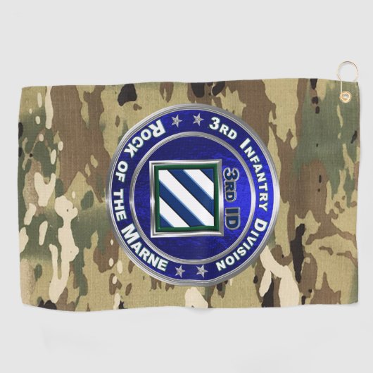 3rd Infantry Division Golfhanddoek (Horizontaal)