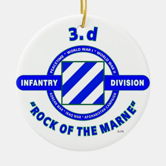 3RD INFANTRY DIVISION"ROCK OF THE MARNE" KERAMISCH ORNAMENT (Voorkant)