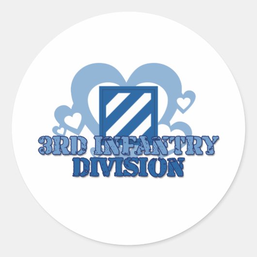3rd Infantry Division Ronde Sticker (Voorkant)