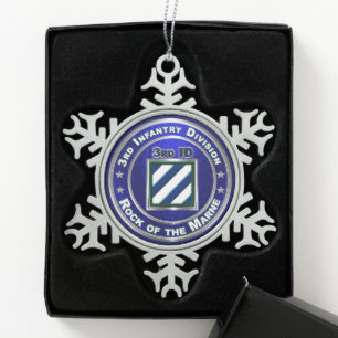 3rd Infantry Division Tin Sneeuwvlok Ornament