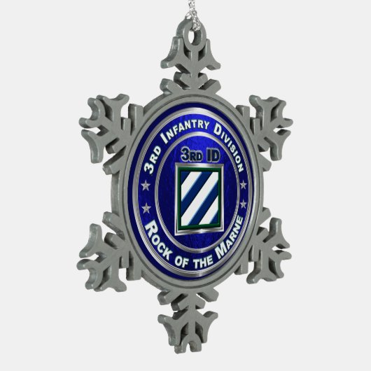 3rd Infantry Division Tin Sneeuwvlok Ornament (Links)