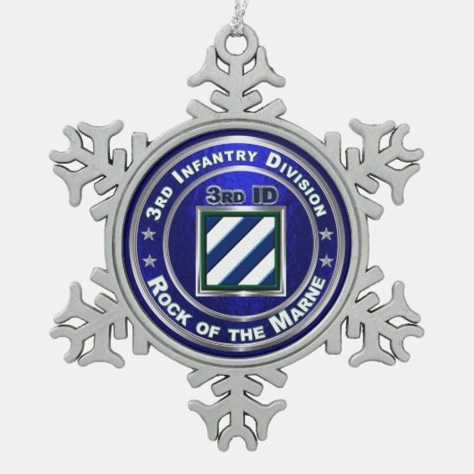3rd Infantry Division Tin Sneeuwvlok Ornament (Voorkant)