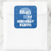 3rd Kids Verjaardagsfeestje Aangepaste Naam Vierkante Sticker (Tas)