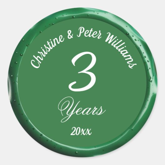 3rd Leather Wedding Sage Green Wax Seal Sticker (Voorkant)