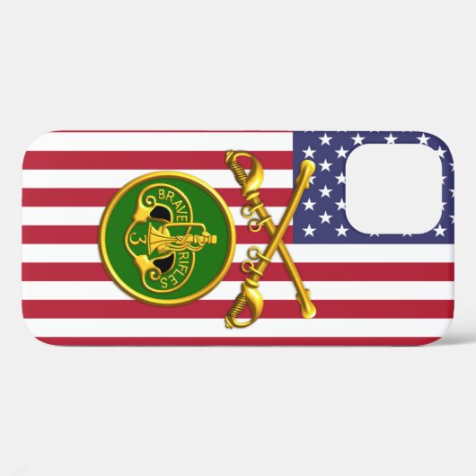 3rd Pantsercavalerie Crossed Sabres Vlag VS Case-Mate iPhone Case (Achterkant (horizontaal))