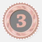 3rd Place Bronze Medal Dark Ronde Sticker (Voorkant)