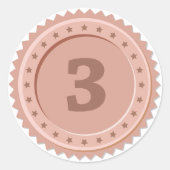 3rd Place Bronze Medal Ronde Sticker (Voorkant)