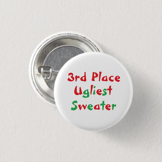 "3rd Place" Ugliest Sweater Award Button (Voorkant /achterkant)