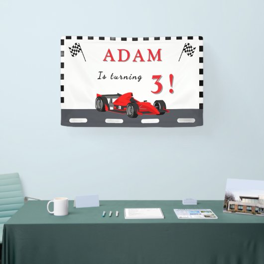 3rd Race Car Birthday – Party Banner Fun!  (Beurs)