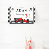 3rd Race Car Birthday – Party Banner Fun! (Insitu)