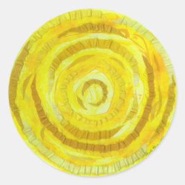 3rd-solar plexus chakra-#2 geel kunstwerk ronde sticker