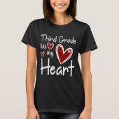 3rd Third Grade Has My Heart Buffalo Print Teacher T-shirt (Voorkant)