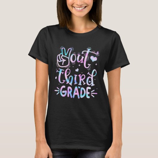 3rd Third Grade Peace Out Tie Dye Happy Last Day O T-shirt (Voorkant)