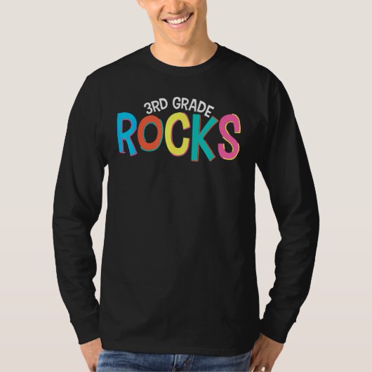 3rd Third Grade Rocks Back To School Teacher Stude T-shirt (Voorkant)