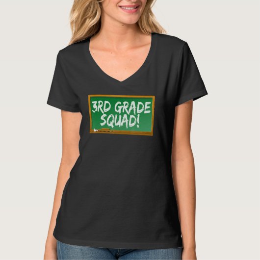 3rd Third Grade Squad Chalk Board T-shirt (Voorkant)