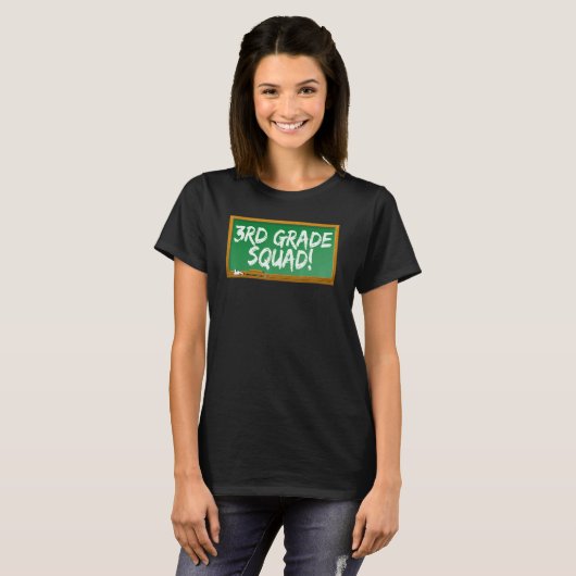 3rd Third Grade Squad Chalk Board T-shirt (Voorkant volledig)