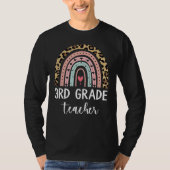 3rd Third Grade Teacher Rainbow Leopard Back To Sc T-shirt (Voorkant)