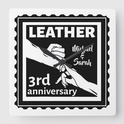 3RD Weddenschap met traditionele handen Vierkante Klok (Voorkant)