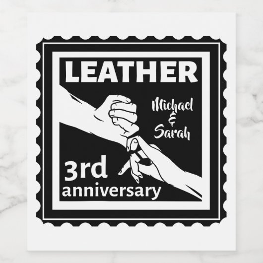 3RD Weddenschap met traditionele handen Wijn Etiket (Enkel label)