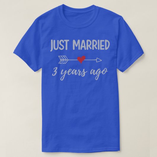 3rd Wedding Anniversary Couple Just Marriott 3 Yea T-shirt (Design voorkant)